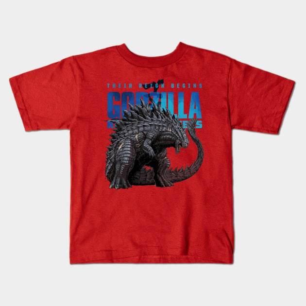 The Mighty Godzilla Kids T-Shirt by CinemaArt